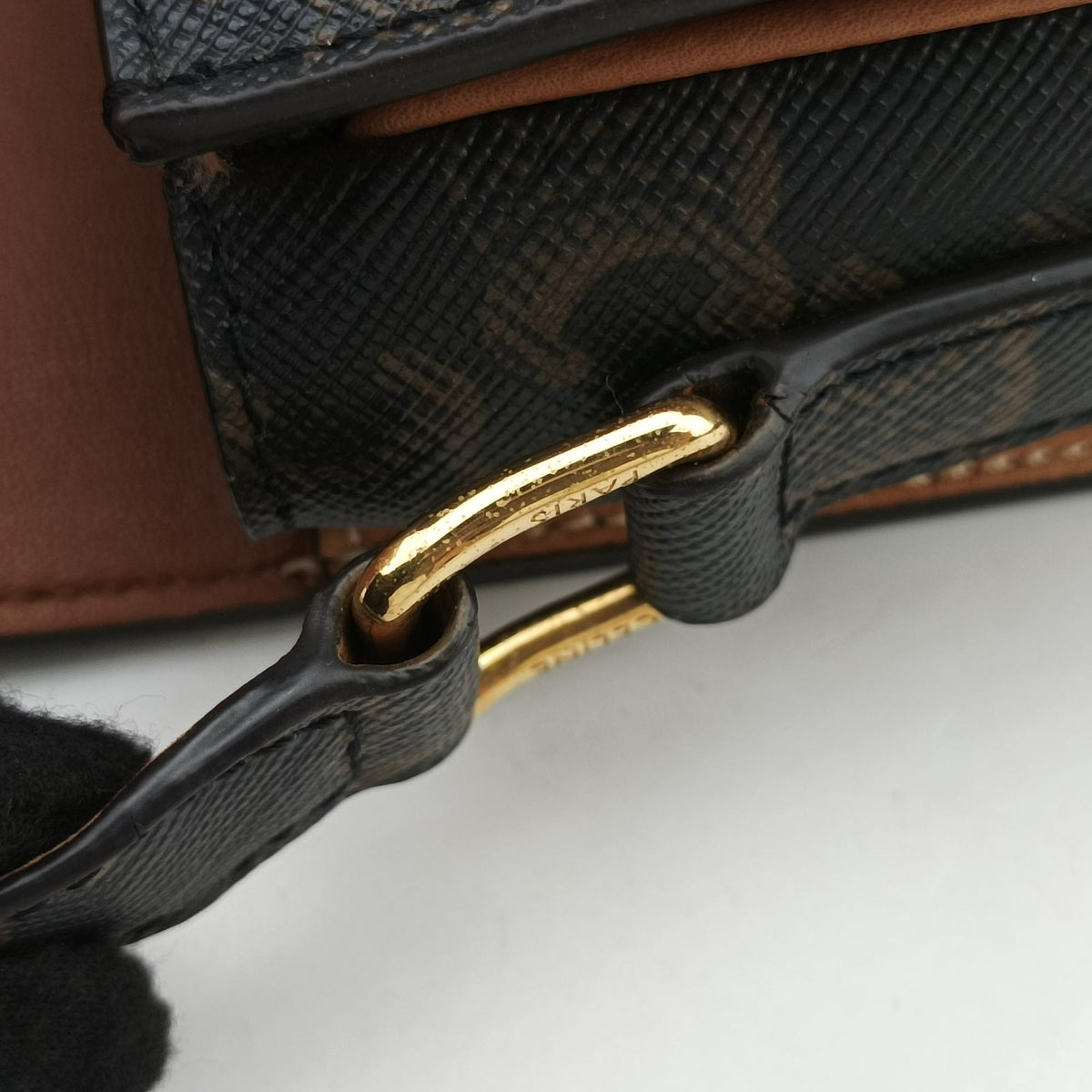 Pre-owned Celine TRIOMPHE Brown PVC coated canvas  shoulderbag | stylenewstar