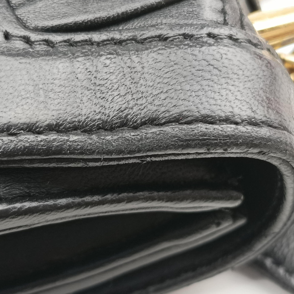 Pre-owned Prada Gaufre Sound Lock Black lambskin  shoulderbag | stylenewstar