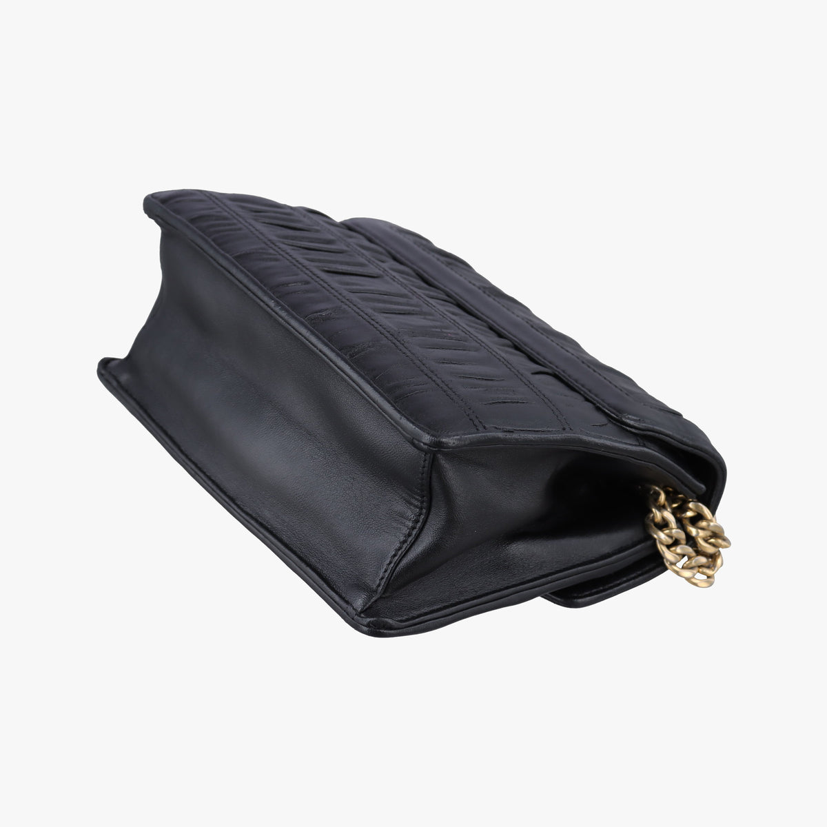 Pre-owned Prada Gaufre Sound Lock Black lambskin  shoulderbag | stylenewstar