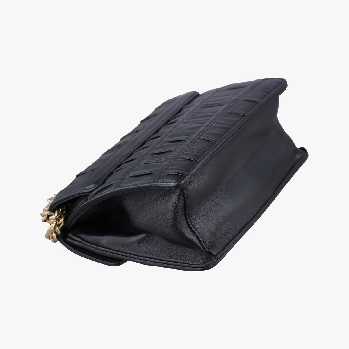 Pre-owned Prada Gaufre Sound Lock Black lambskin  shoulderbag | stylenewstar
