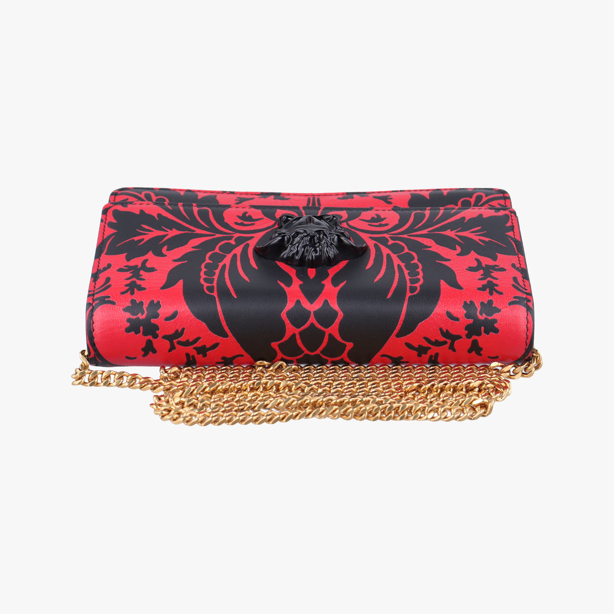 Pre-owned VERSACE Medusa Red×black Leather  shoulderbag | stylenewstar