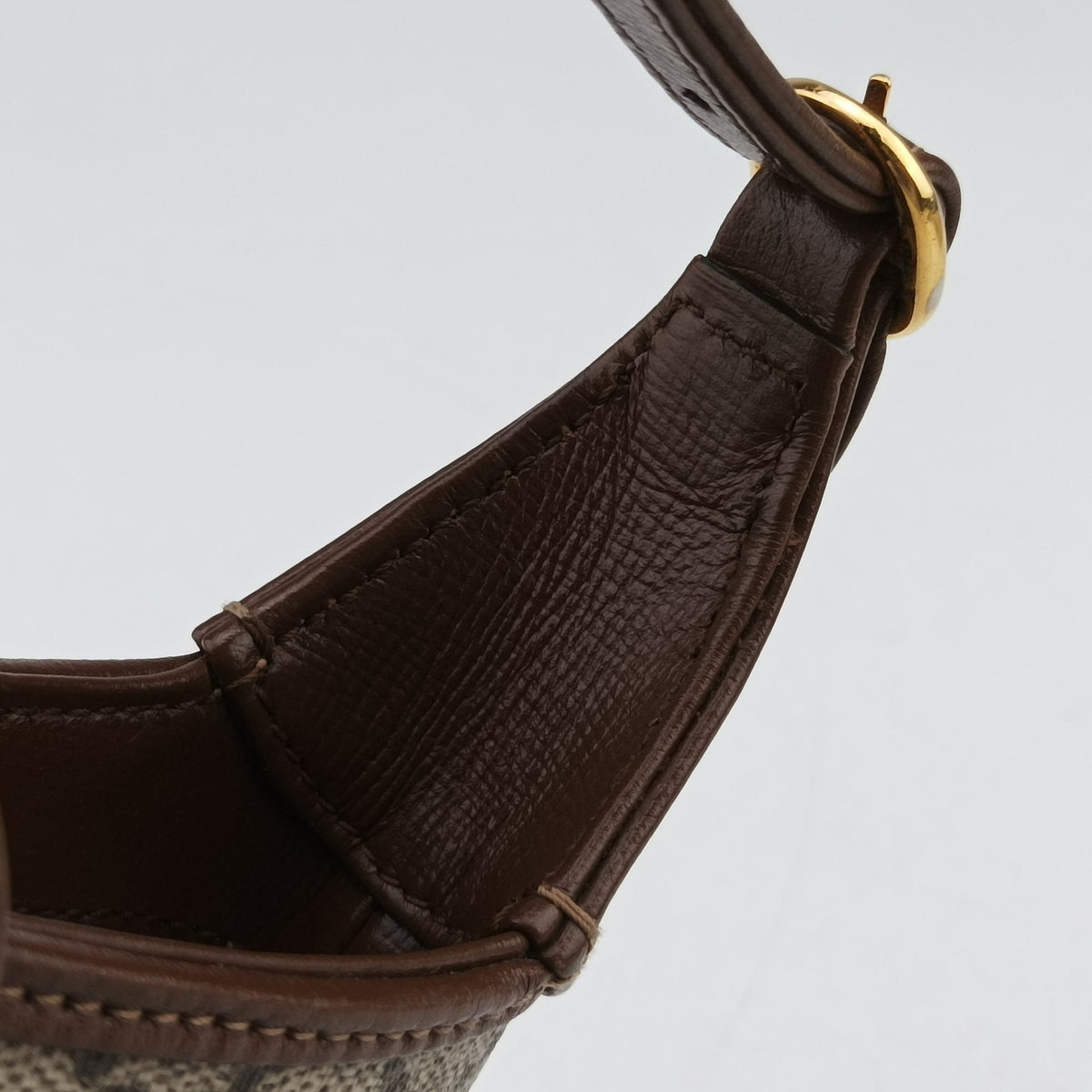 Pre-owned Gucci Jackie 1961 GG Supreme brown x beige PVC coated canvas×Leather 637092 handbag | stylenewstar