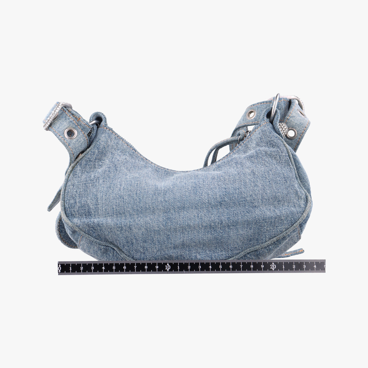 Pre-owned Balenciaga Le Cagole Blue denim  shoulderbag | stylenewstar