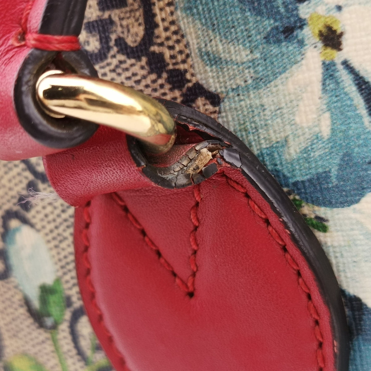 Secondhand Gucci GG Blooms beige×Red×Multicolour PVC coated canvas×Leather 409534 shoulderbag | stylenewstar