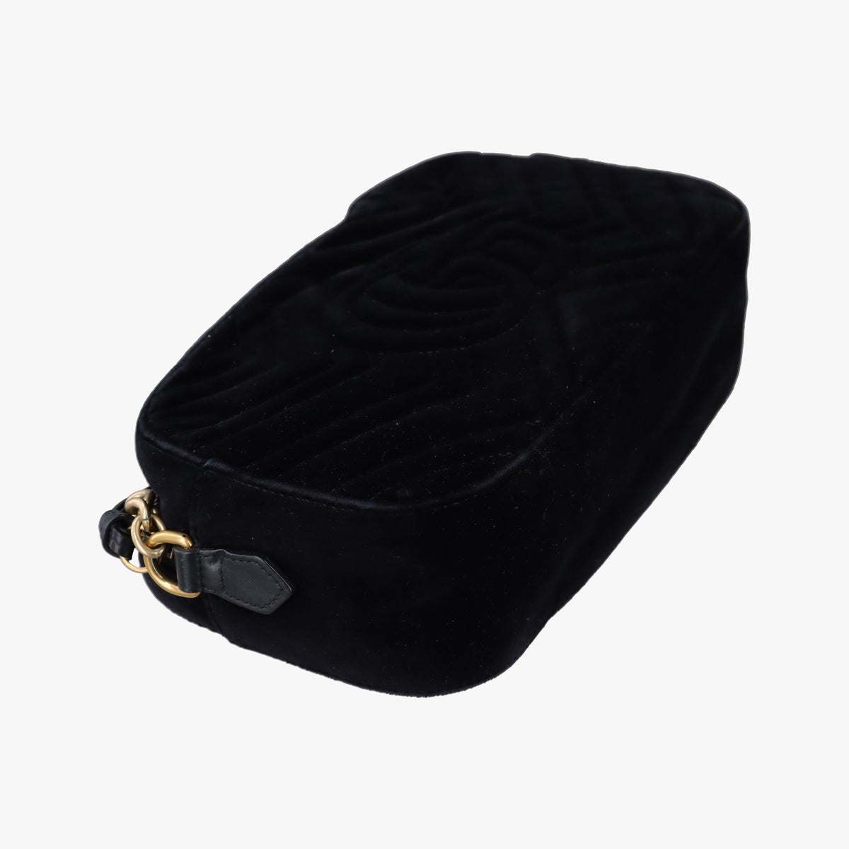 Pre-owned Gucci GG Marmont Black velour 447632 shoulderbag | stylenewstar