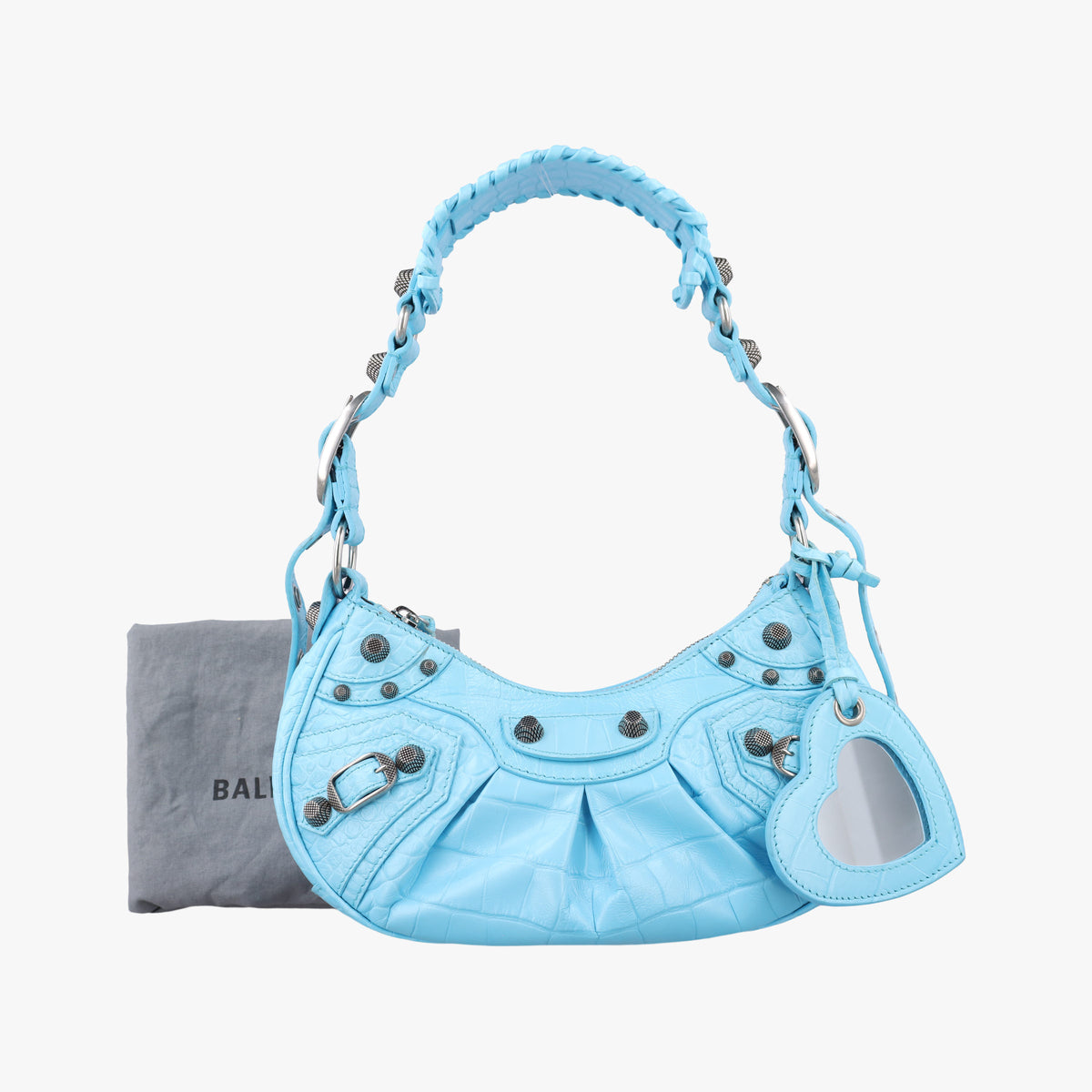 Pre-owned Balenciaga Le Cagole Blue Leather  shoulderbag | stylenewstar