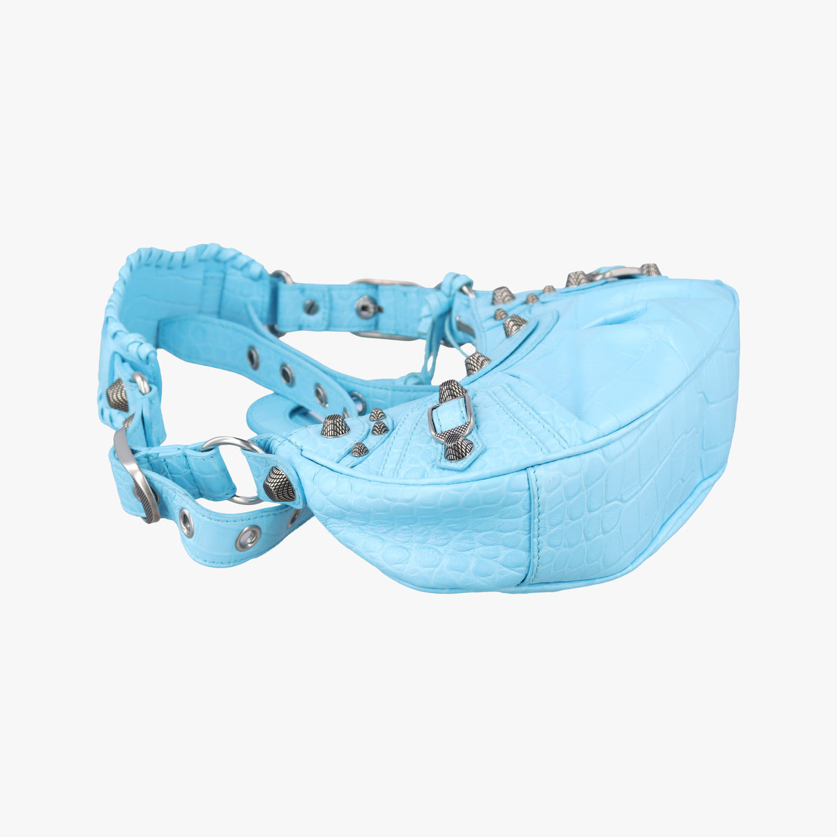 Pre-owned Balenciaga Le Cagole Blue Leather  shoulderbag | stylenewstar