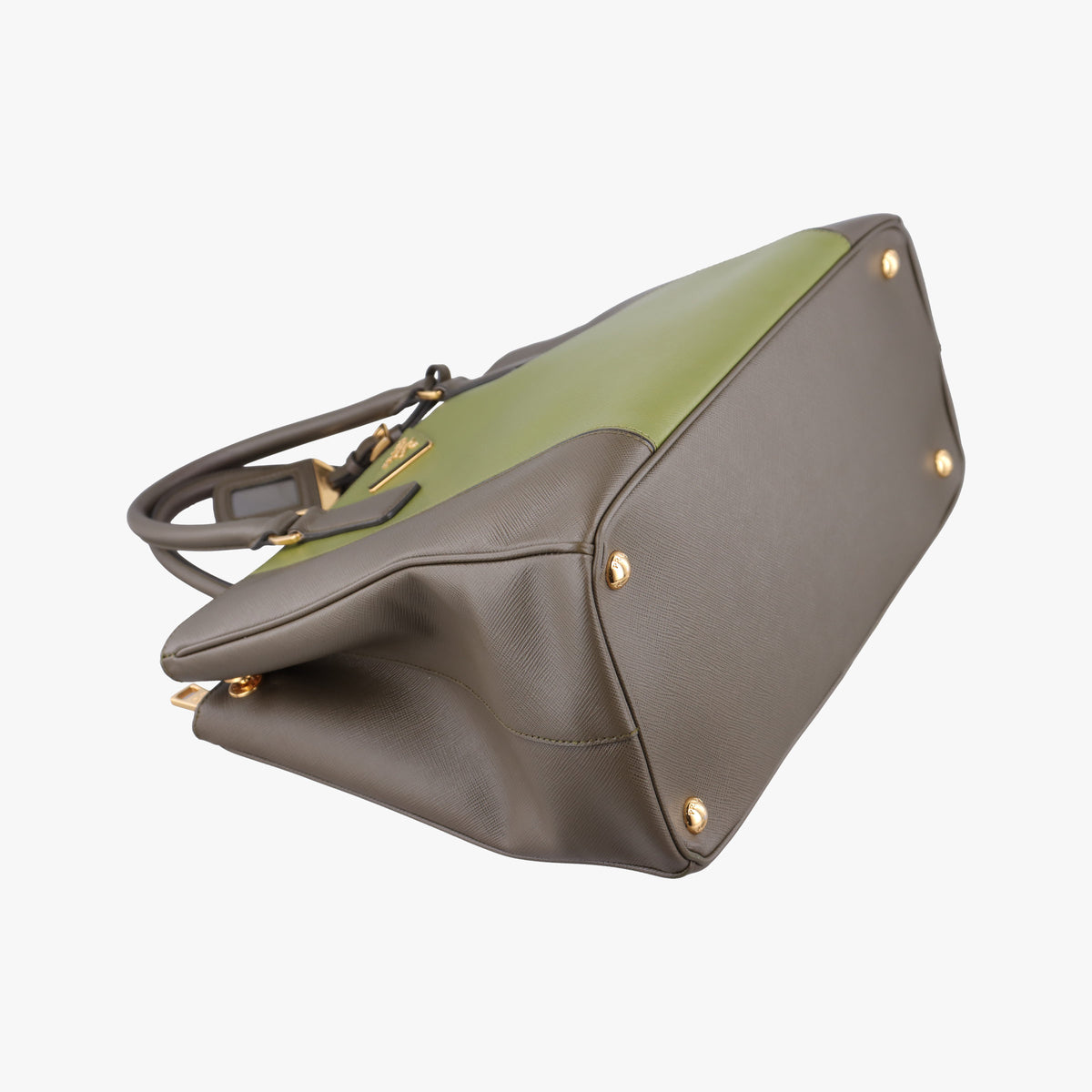 Pre-owned Prada Galleria Green SAFFIANO Leather B2274C handbag | stylenewstar