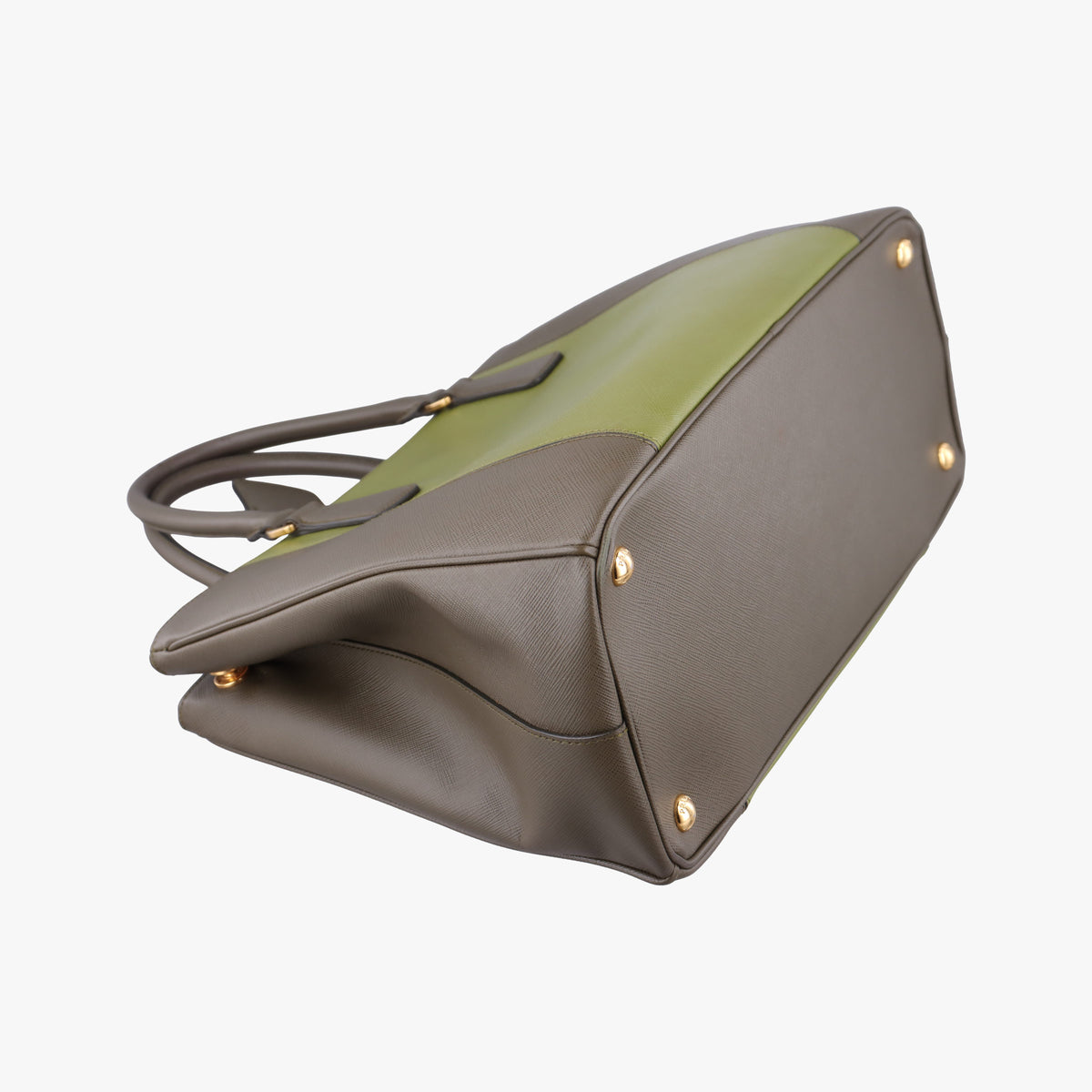 Pre-owned Prada Galleria Green SAFFIANO Leather B2274C handbag | stylenewstar
