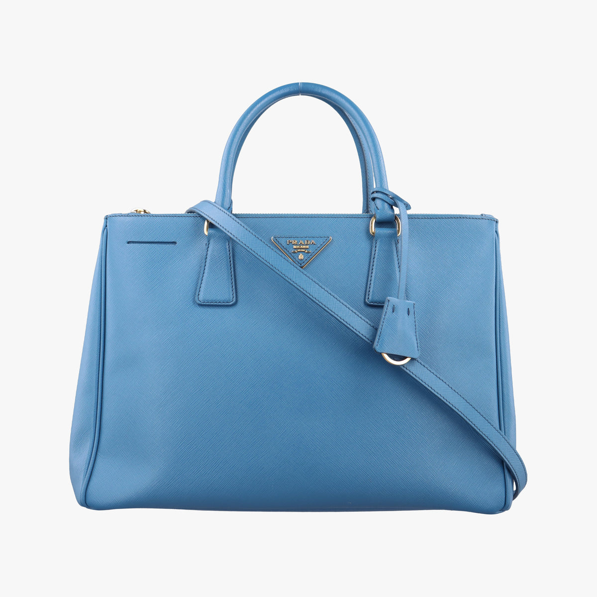 Pre-owned Prada Galleria Blue SAFFIANO Leather BN1786 shoulderbag | stylenewstar