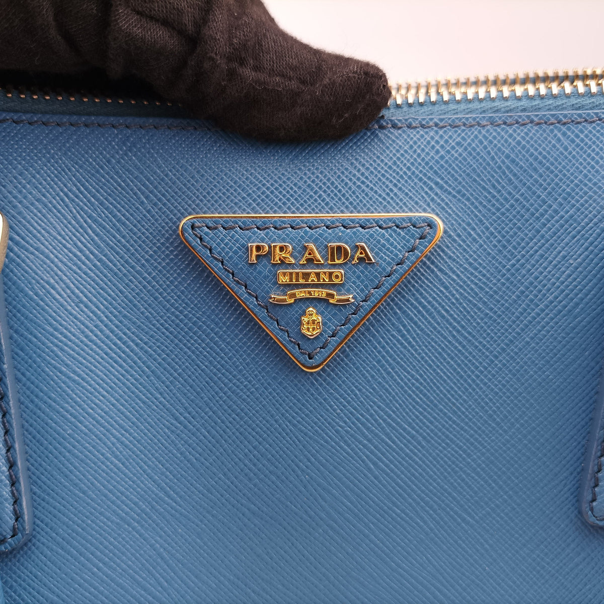 Pre-owned Prada Galleria Blue SAFFIANO Leather BN1786 shoulderbag | stylenewstar