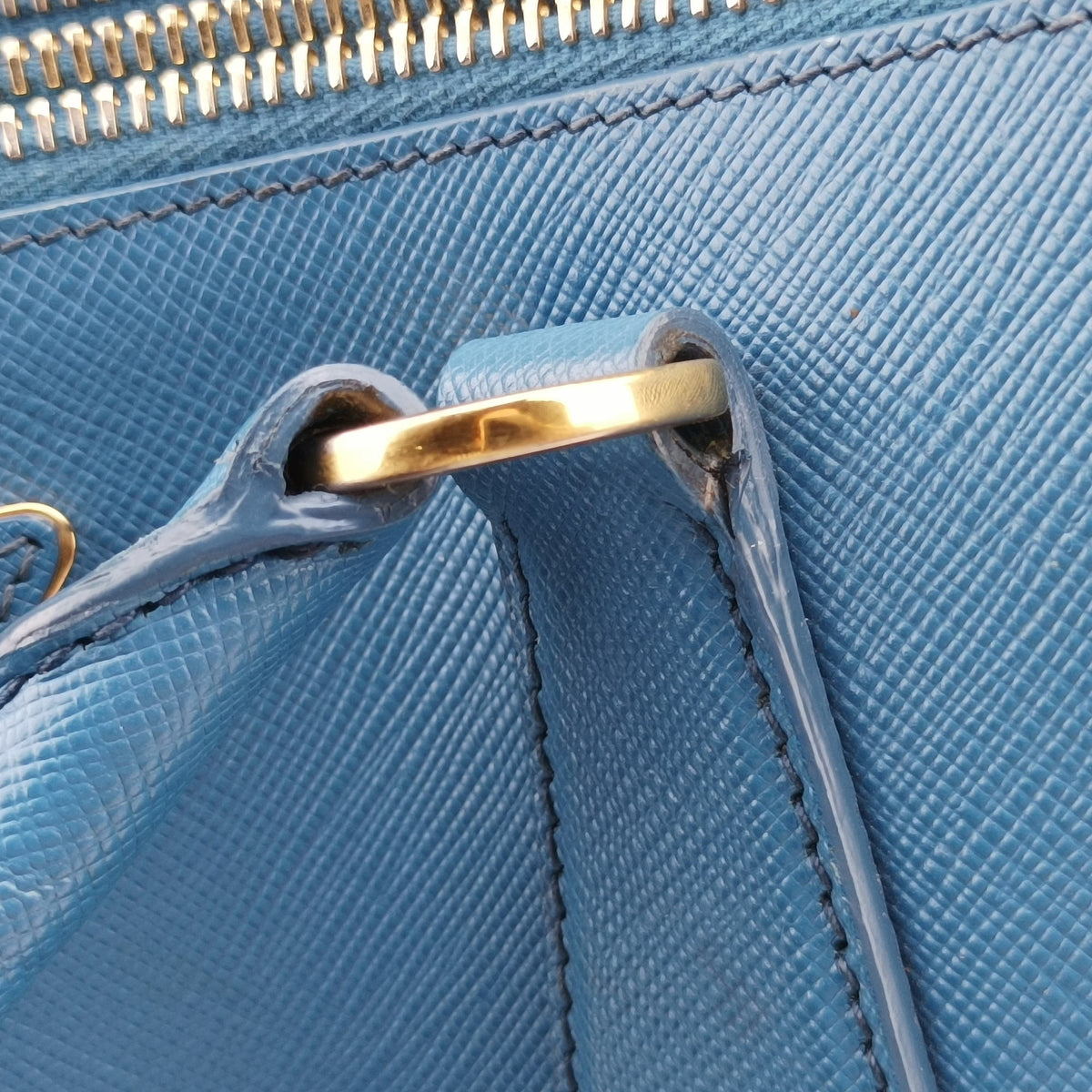 Pre-owned Prada Galleria Blue SAFFIANO Leather BN1786 shoulderbag | stylenewstar