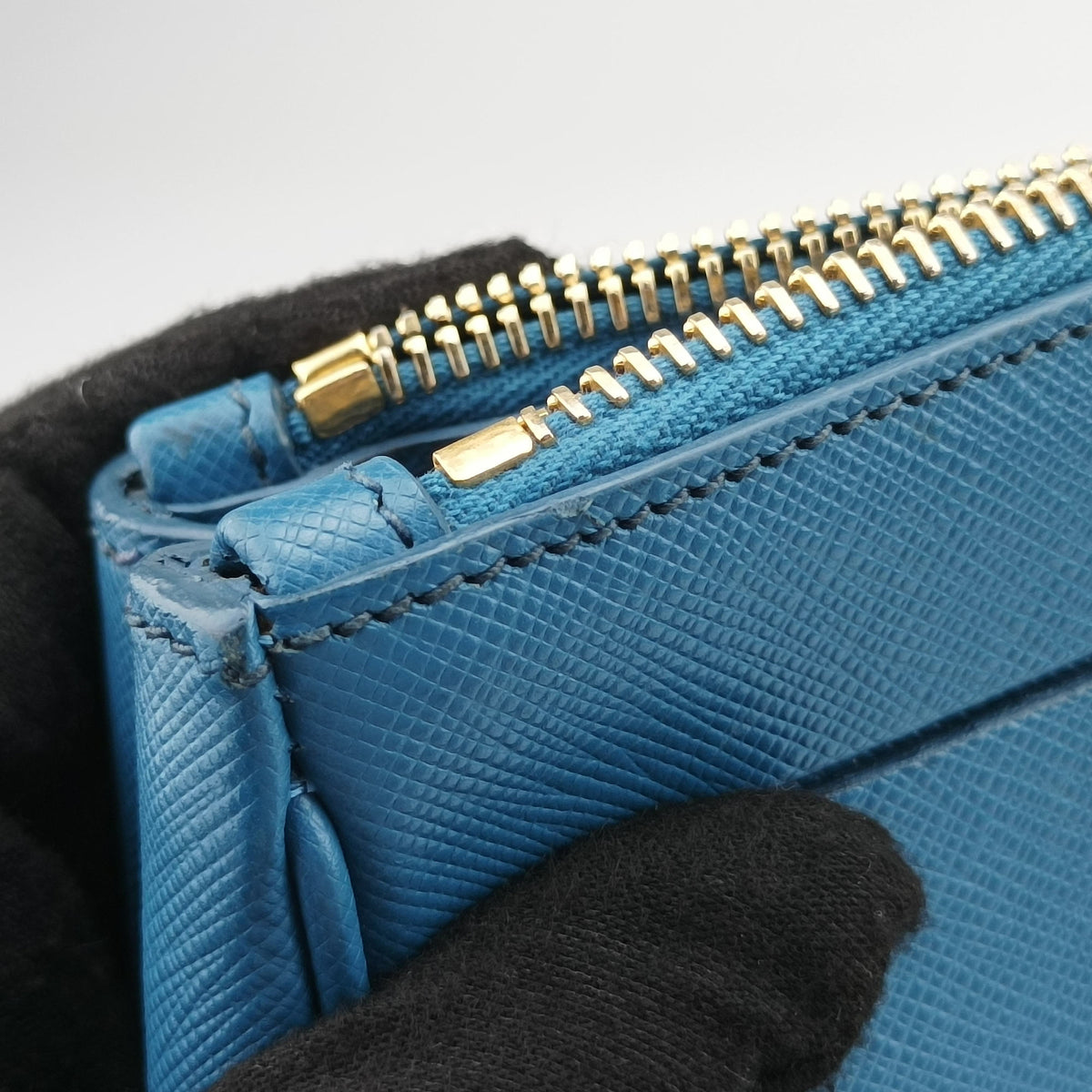 Pre-owned Prada Galleria Blue SAFFIANO Leather BN1786 shoulderbag | stylenewstar