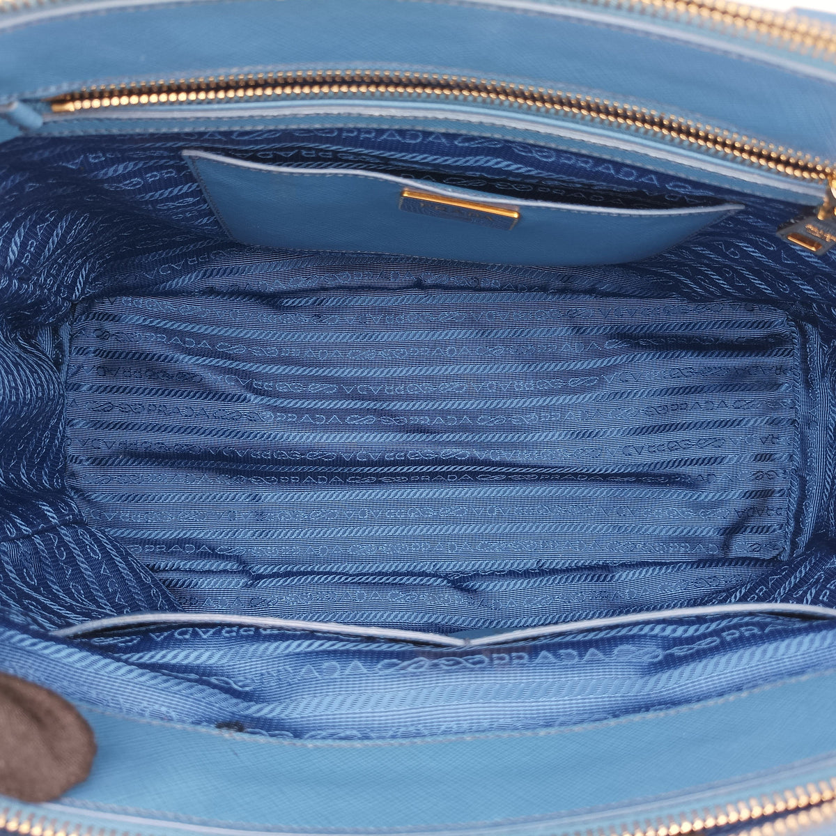 Pre-owned Prada Galleria Blue SAFFIANO Leather BN1786 shoulderbag | stylenewstar