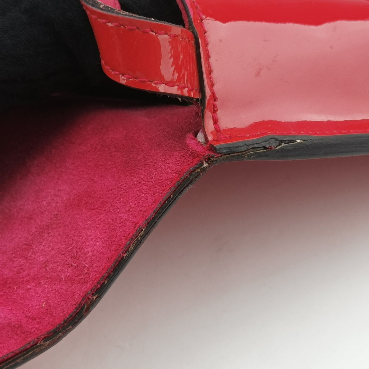 Pre-owned Gucci Bright Bit Red Patent Leather 317636 shoulderbag | stylenewstar
