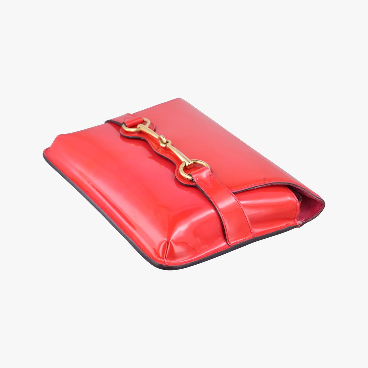 Pre-owned Gucci Bright Bit Red Patent Leather 317636 shoulderbag | stylenewstar