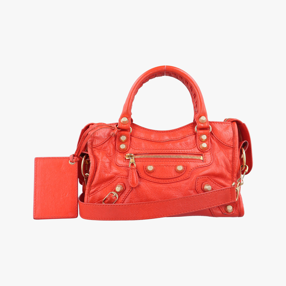 Pre-owned Balenciaga Classic City Mini Red lambskin  shoulderbag | stylenewstar