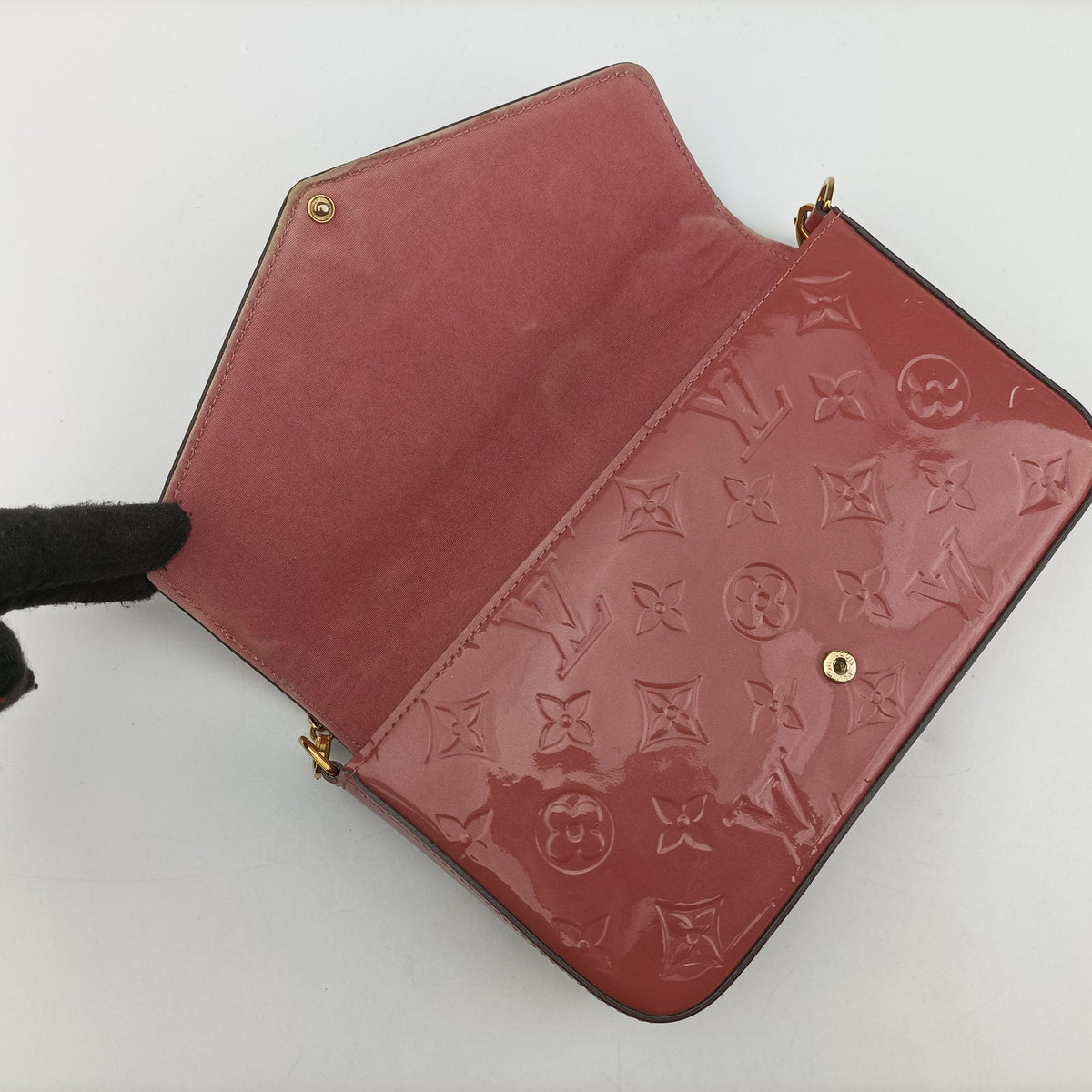 Secondhand Louis Vuitton Pochette FeLICIE rose pink×multi Vernis M62767 shoulderbag | stylenewstar