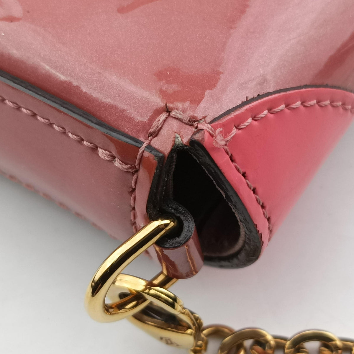 Secondhand Louis Vuitton Pochette FeLICIE rose pink×multi Vernis M62767 shoulderbag | stylenewstar