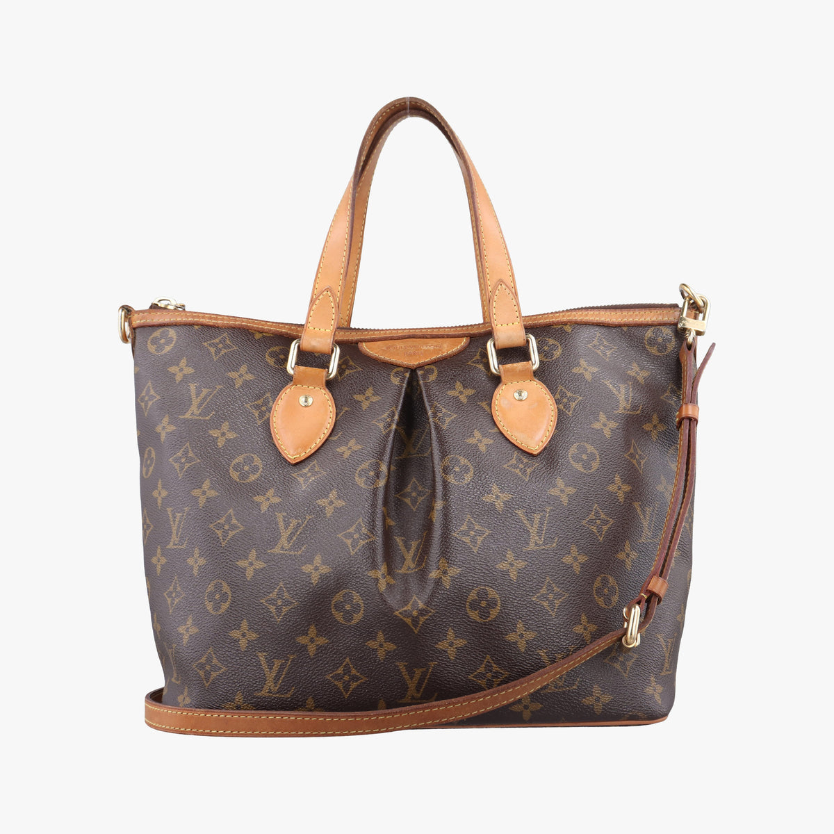 Pre-owned Louis Vuitton PALERMO PM brown Monogram Canvas M40145 shoulderbag | stylenewstar