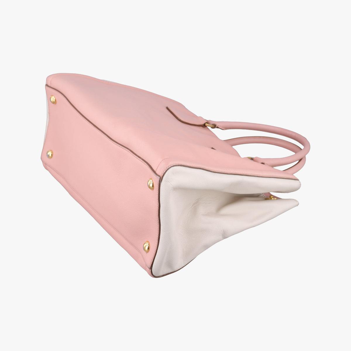 Pre-owned Prada Galleria Pink×White SAFFIANO Leather BN2438 shoulderbag | stylenewstar