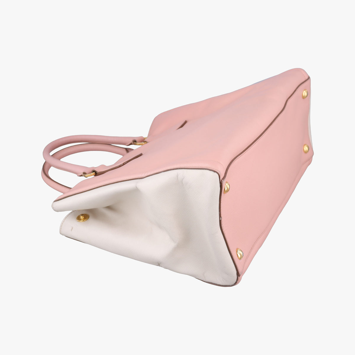 Pre-owned Prada Galleria Pink×White SAFFIANO Leather BN2438 shoulderbag | stylenewstar
