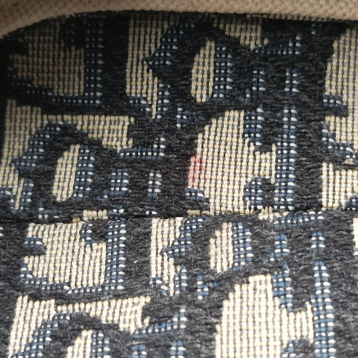 Secondhand Christian Dior Saddle Navy Jacquard × Leather  handbag | stylenewstar