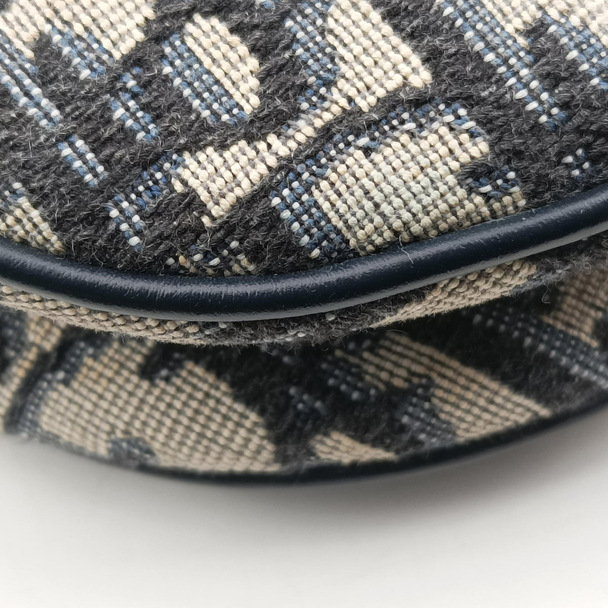 Secondhand Christian Dior Saddle Navy Jacquard × Leather  handbag | stylenewstar