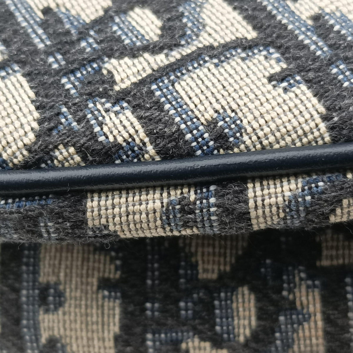 Secondhand Christian Dior Saddle Navy Jacquard × Leather  handbag | stylenewstar