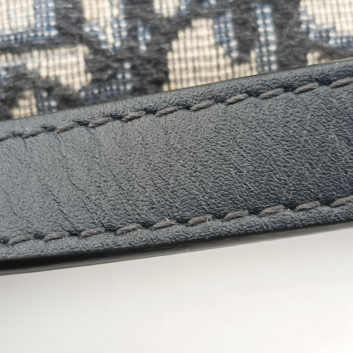 Secondhand Christian Dior Saddle Navy Jacquard × Leather  handbag | stylenewstar
