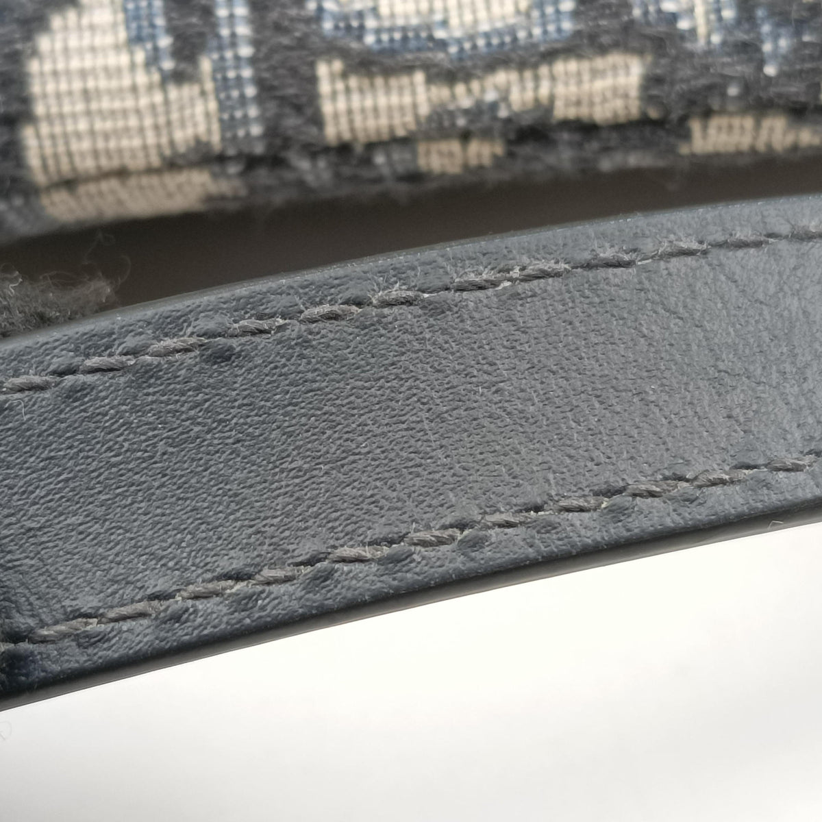 Secondhand Christian Dior Saddle Navy Jacquard × Leather  handbag | stylenewstar