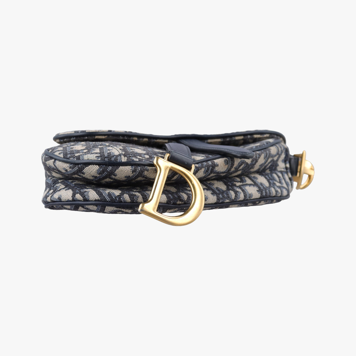 Secondhand Christian Dior Saddle Navy Jacquard × Leather  handbag | stylenewstar