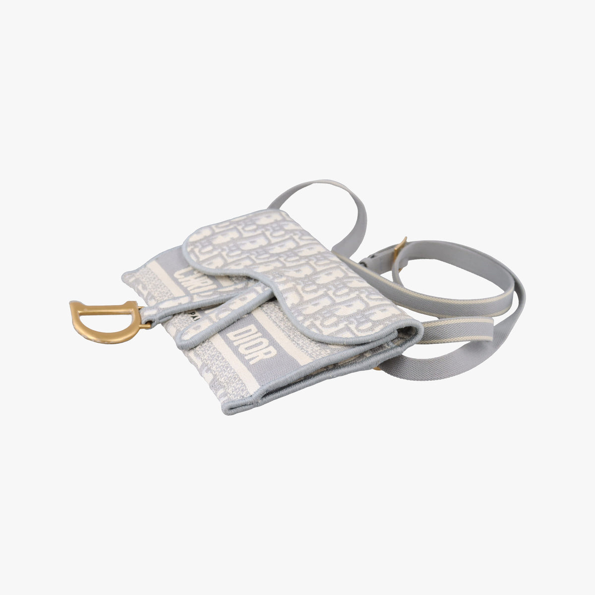 Pre-owned Christian Dior Saddle Grey jacquard  bum bag/waist bag | stylenewstar
