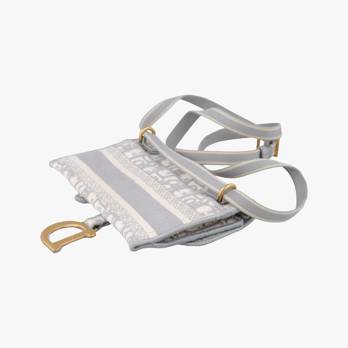 Pre-owned Christian Dior Saddle Grey jacquard  bum bag/waist bag | stylenewstar