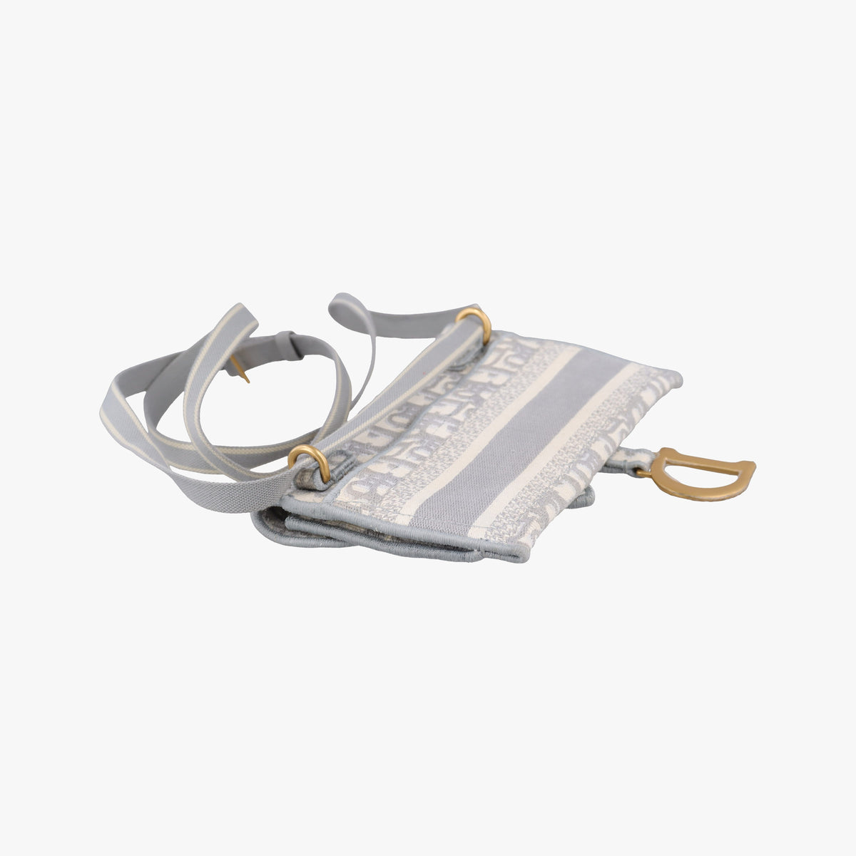 Pre-owned Christian Dior Saddle Grey jacquard  bum bag/waist bag | stylenewstar