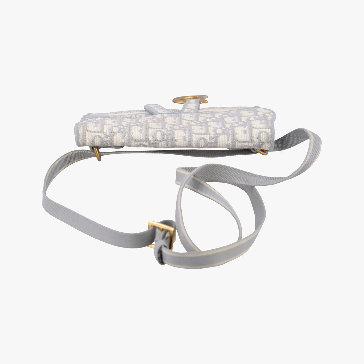 Pre-owned Christian Dior Saddle Grey jacquard  bum bag/waist bag | stylenewstar