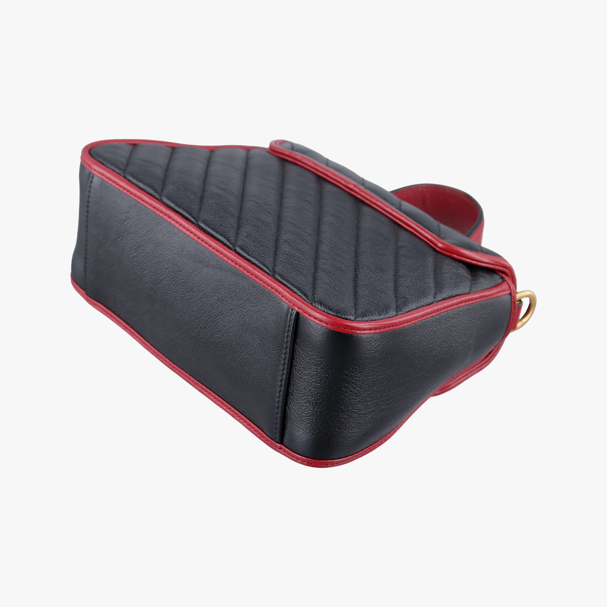 Pre-owned Gucci GG Marmont Black×Red Leather 583571 shoulderbag | stylenewstar