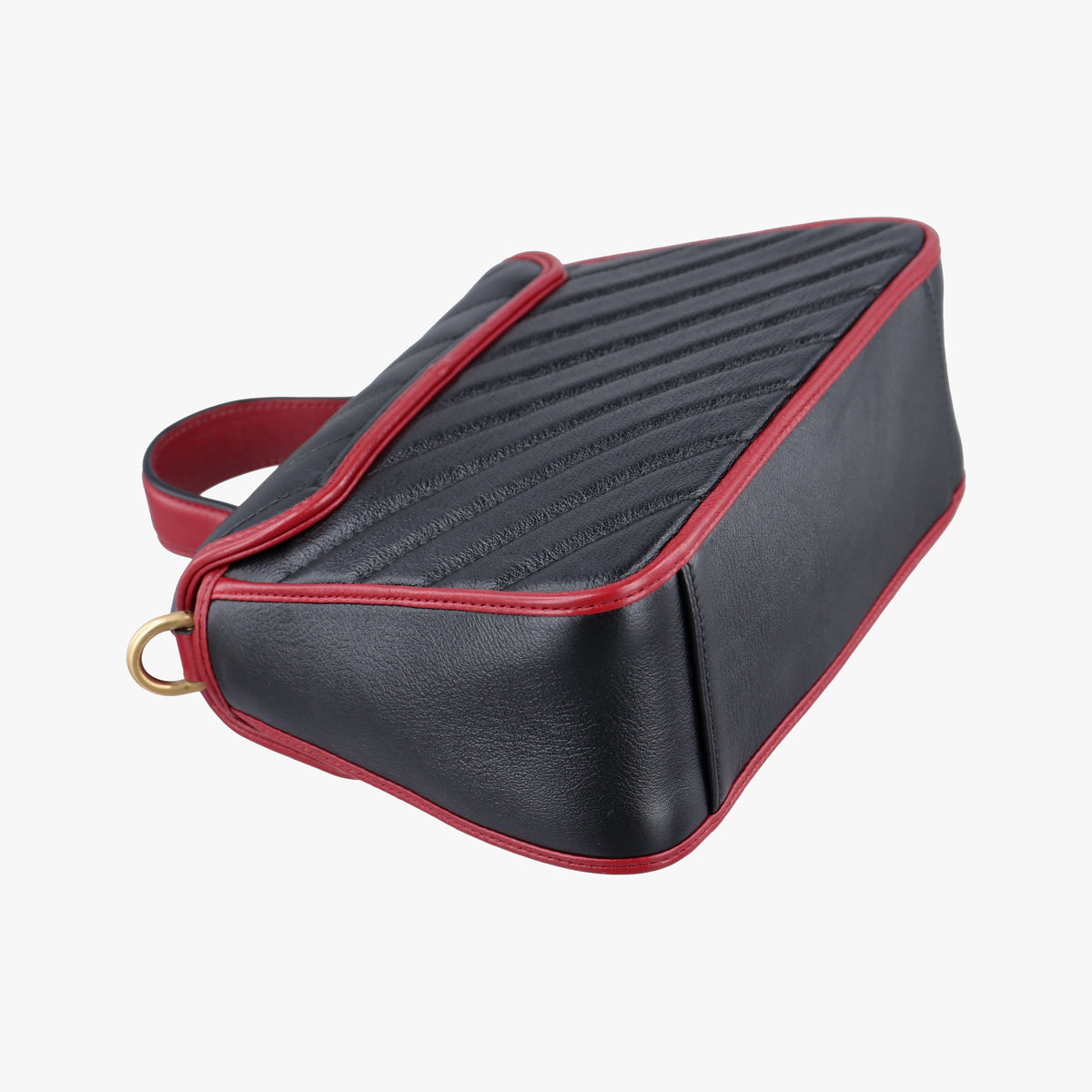 Pre-owned Gucci GG Marmont Black×Red Leather 583571 shoulderbag | stylenewstar