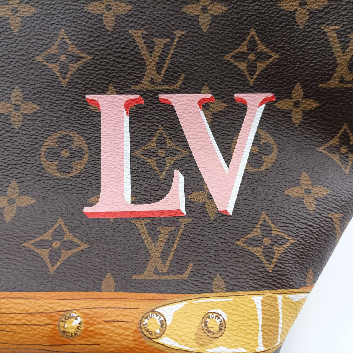 Pre-owned Louis Vuitton Neverfull MM Summer Trunk brown×Multicolor Monogram Canvas M41390 shoulderbag | stylenewstar
