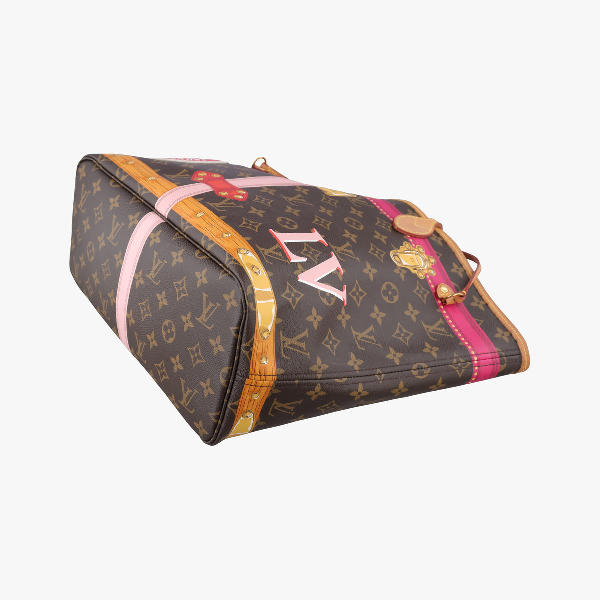 Pre-owned Louis Vuitton Neverfull MM Summer Trunk brown×Multicolor Monogram Canvas M41390 shoulderbag | stylenewstar