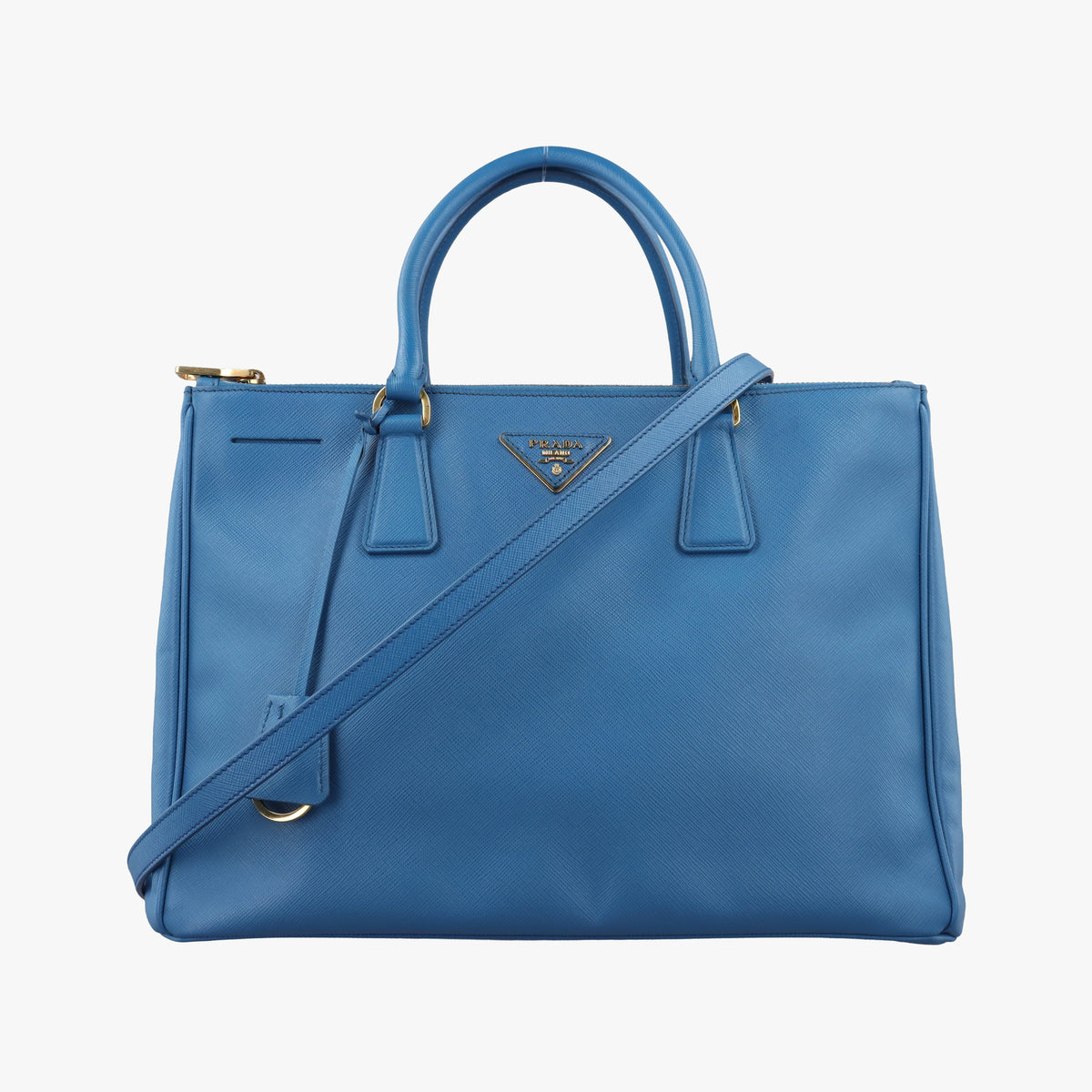 Pre-owned Prada Galleria Blue SAFFIANO Leather BN1786 shoulderbag | stylenewstar