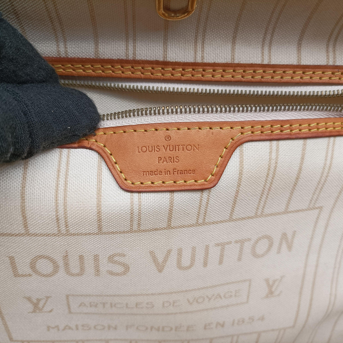 Secondhand Louis Vuitton Neverfull MM Azur Damier Canvas N51107 shoulderbag | stylenewstar