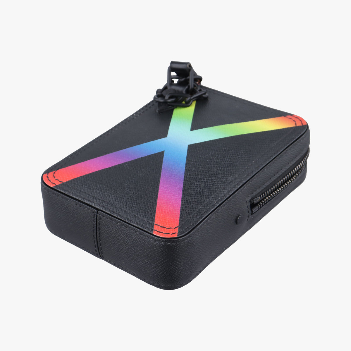 Pre-owned Louis Vuitton Danube Messenger black×multicolor Taiga M30332 shoulderbag | stylenewstar