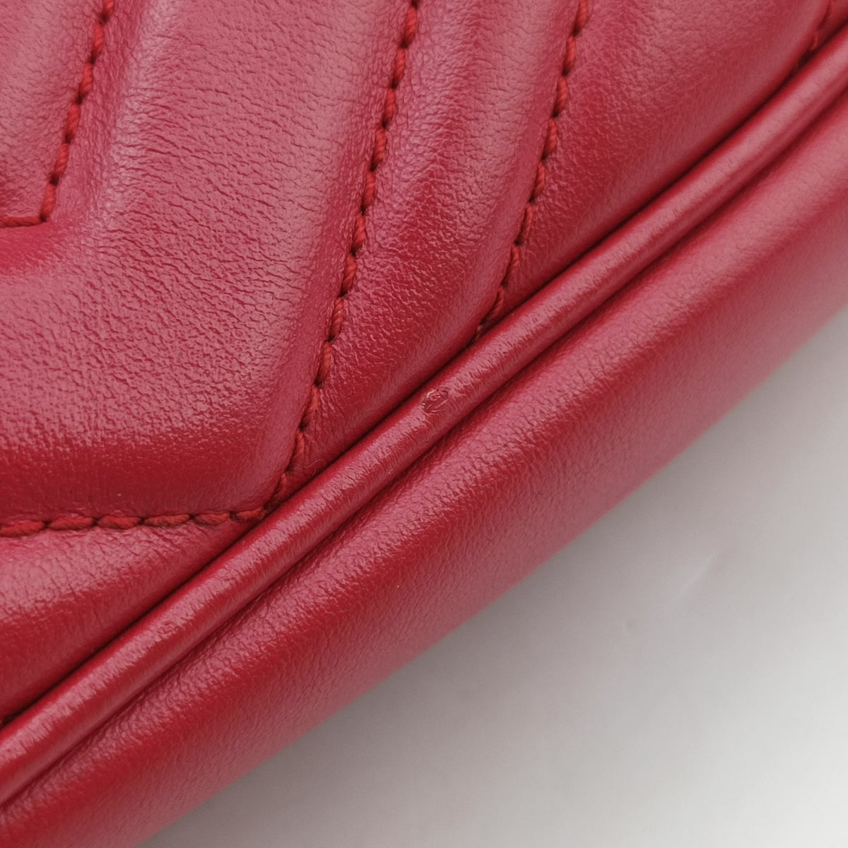 Pre-owned Gucci GG Marmont Red Leather 447632 shoulderbag | stylenewstar