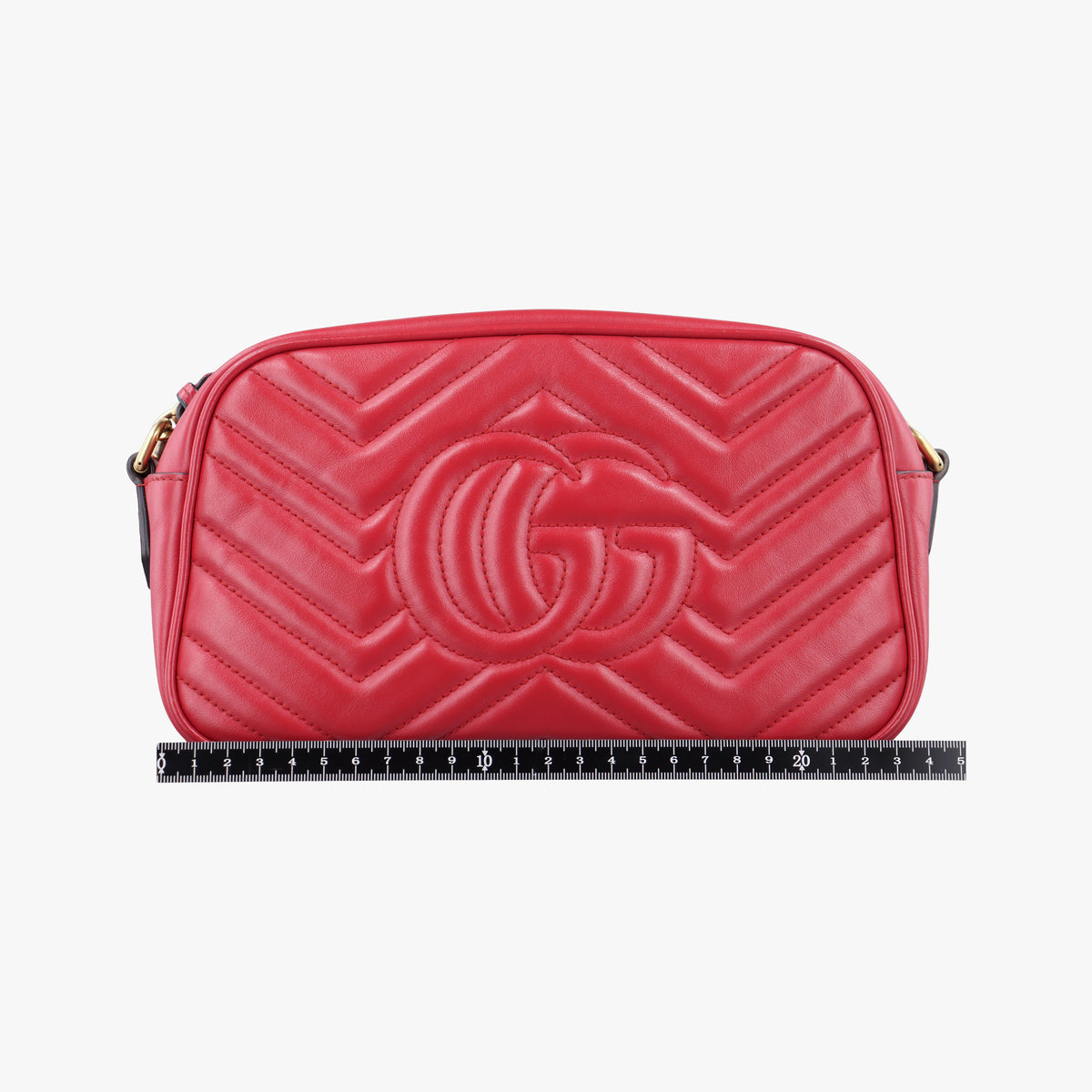Pre-owned Gucci GG Marmont Red Leather 447632 shoulderbag | stylenewstar