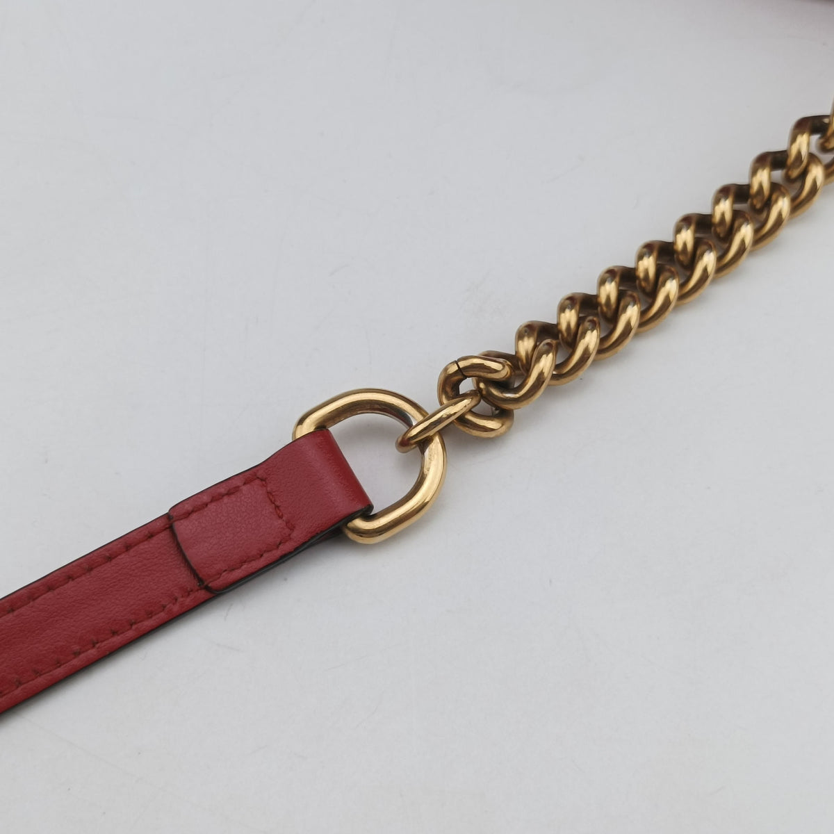 Pre-owned Gucci GG Marmont Red Leather 447632 shoulderbag | stylenewstar
