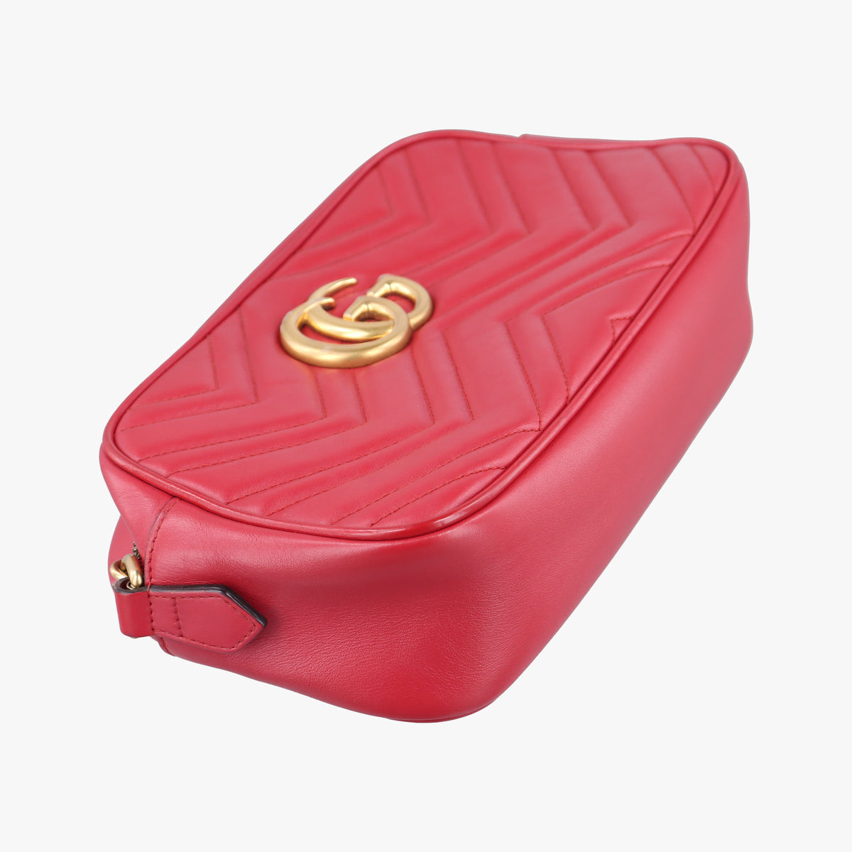 Pre-owned Gucci GG Marmont Red Leather 447632 shoulderbag | stylenewstar