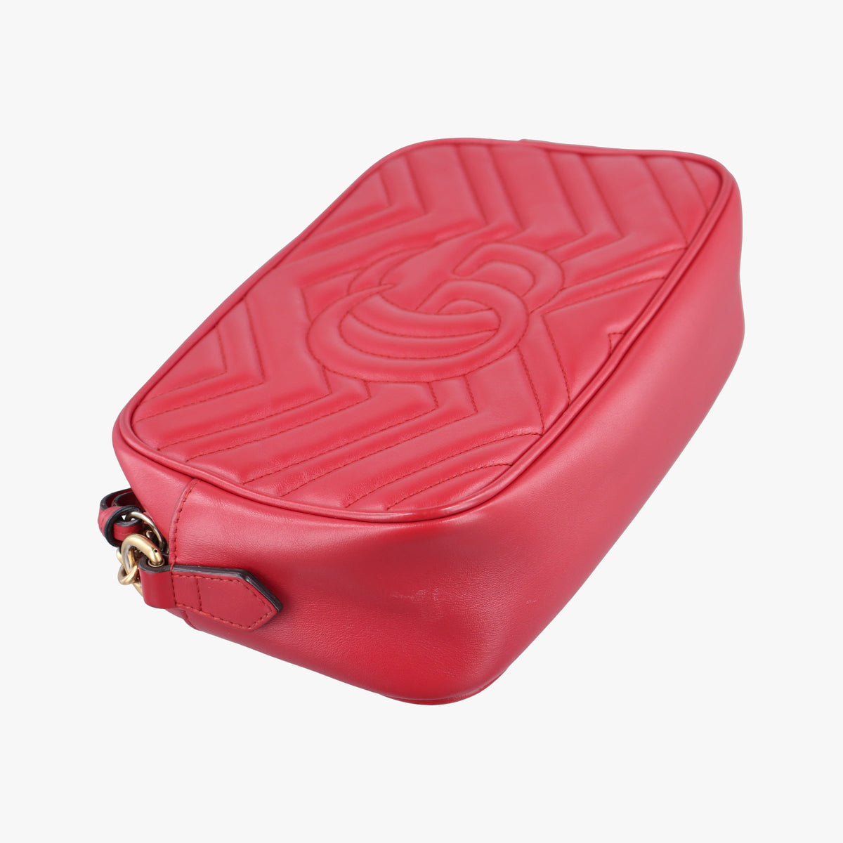 Pre-owned Gucci GG Marmont Red Leather 447632 shoulderbag | stylenewstar