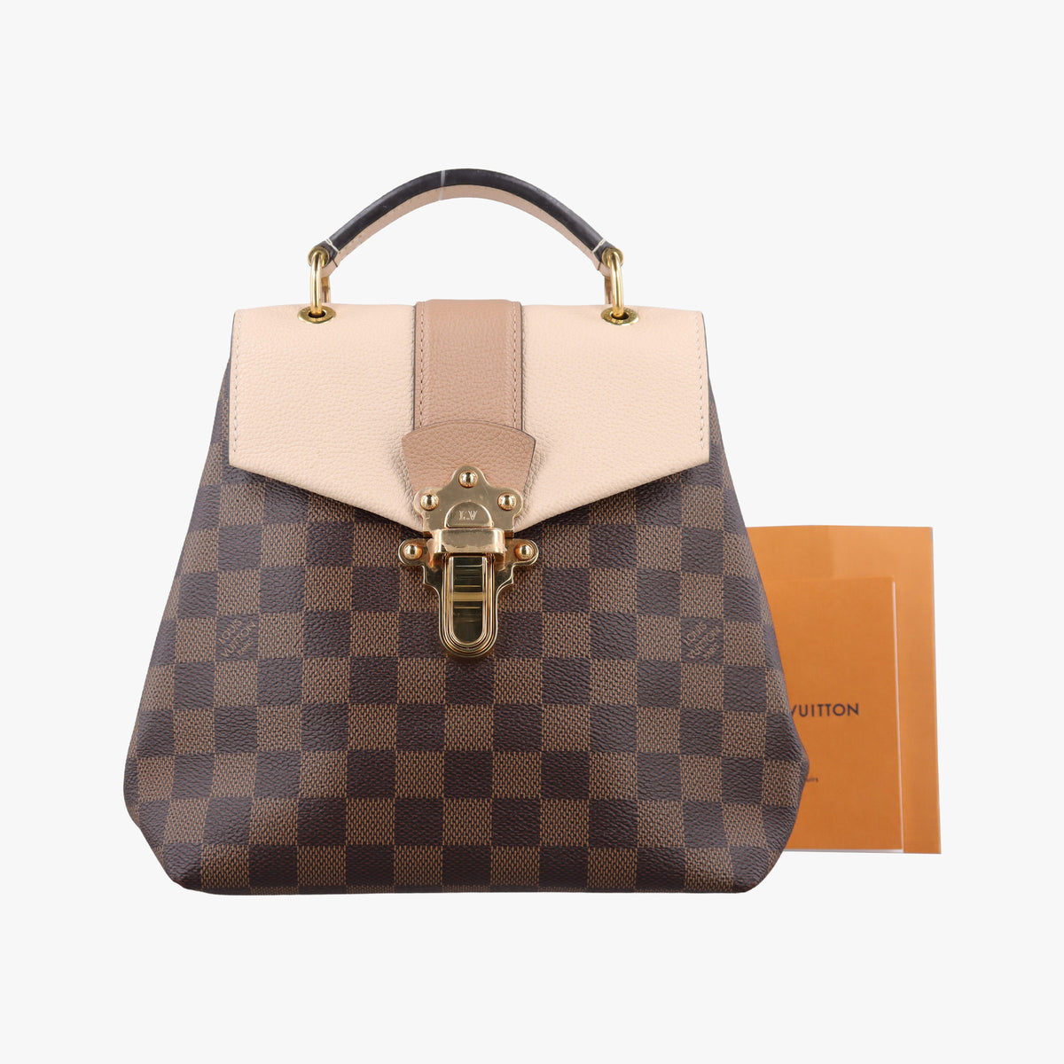 Vintage Louis Vuitton Daypack Clapton EBENE×CREME Damier Canvas×calf leather N42259 backpack/rucksack | stylenewstar