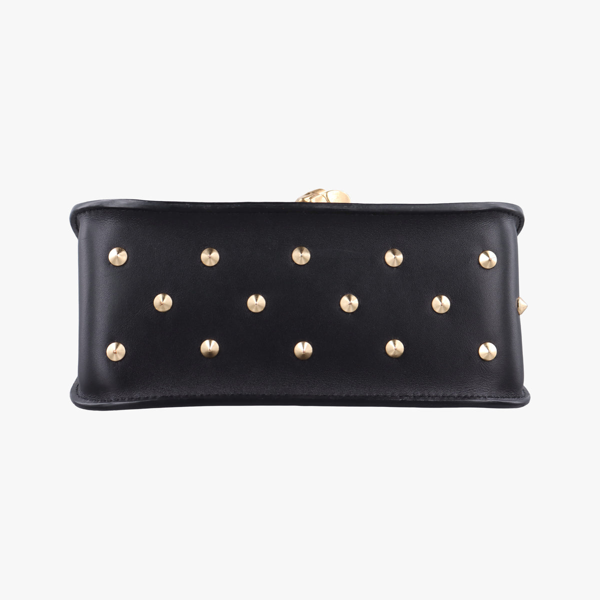 Pre-owned Alexander McQueen Studded Skull Padlock Black Leather  shoulderbag | stylenewstar